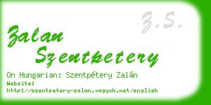 zalan szentpetery business card